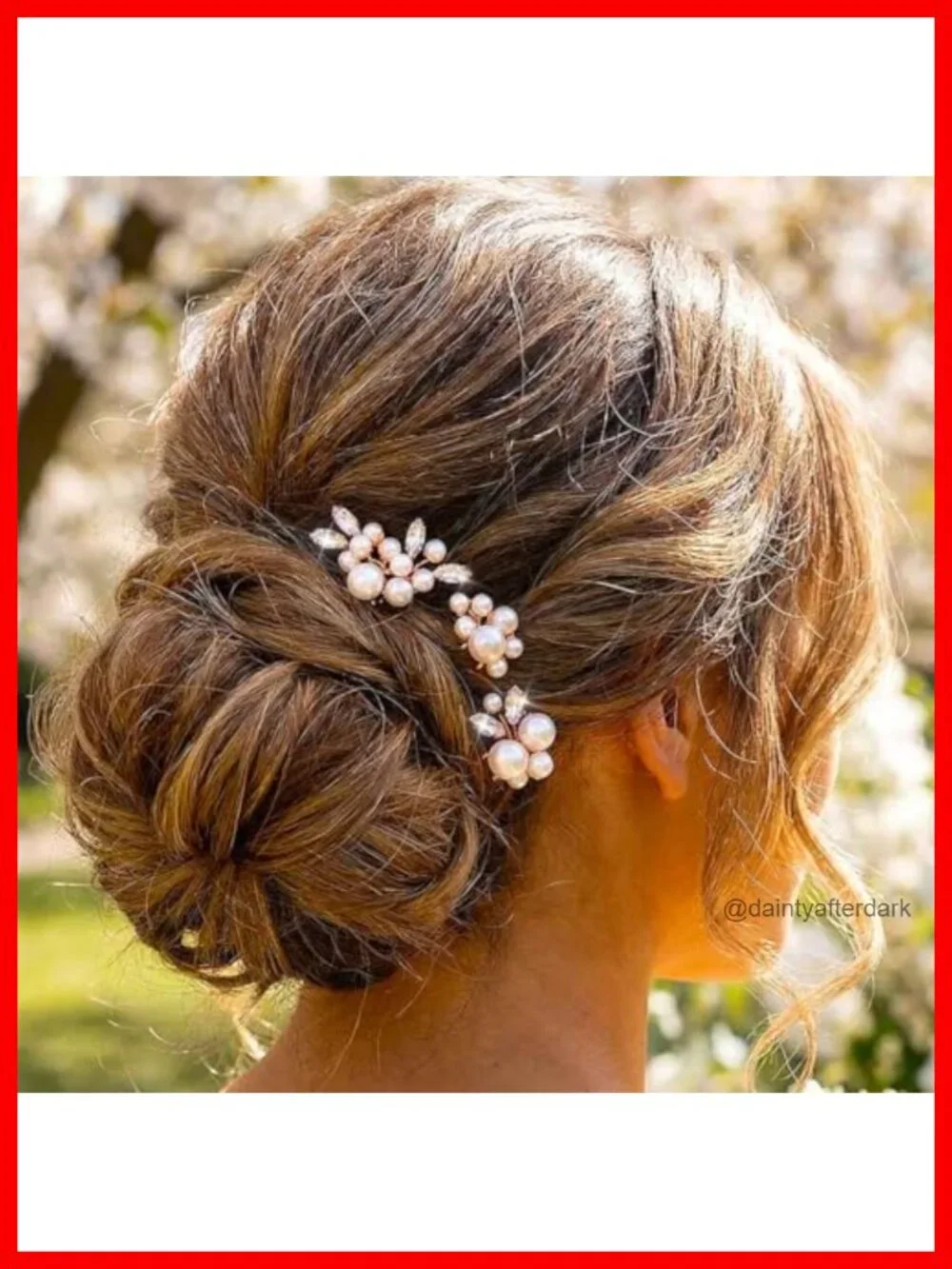 Alloy Pearl Crystal Bridal Hair Pins Pack of 3 Wedding Hair Accessories